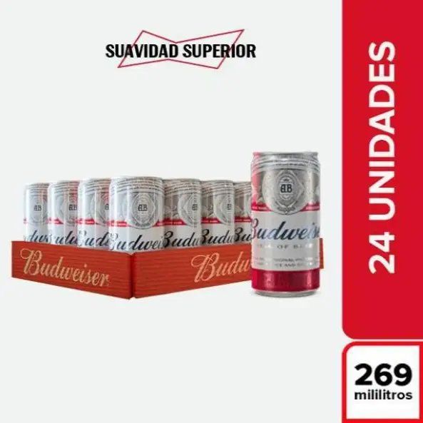 Cerveza BUDWEISER Lata 269ml Bandeja x24und